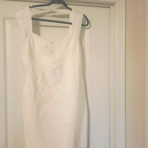 White knee length dress